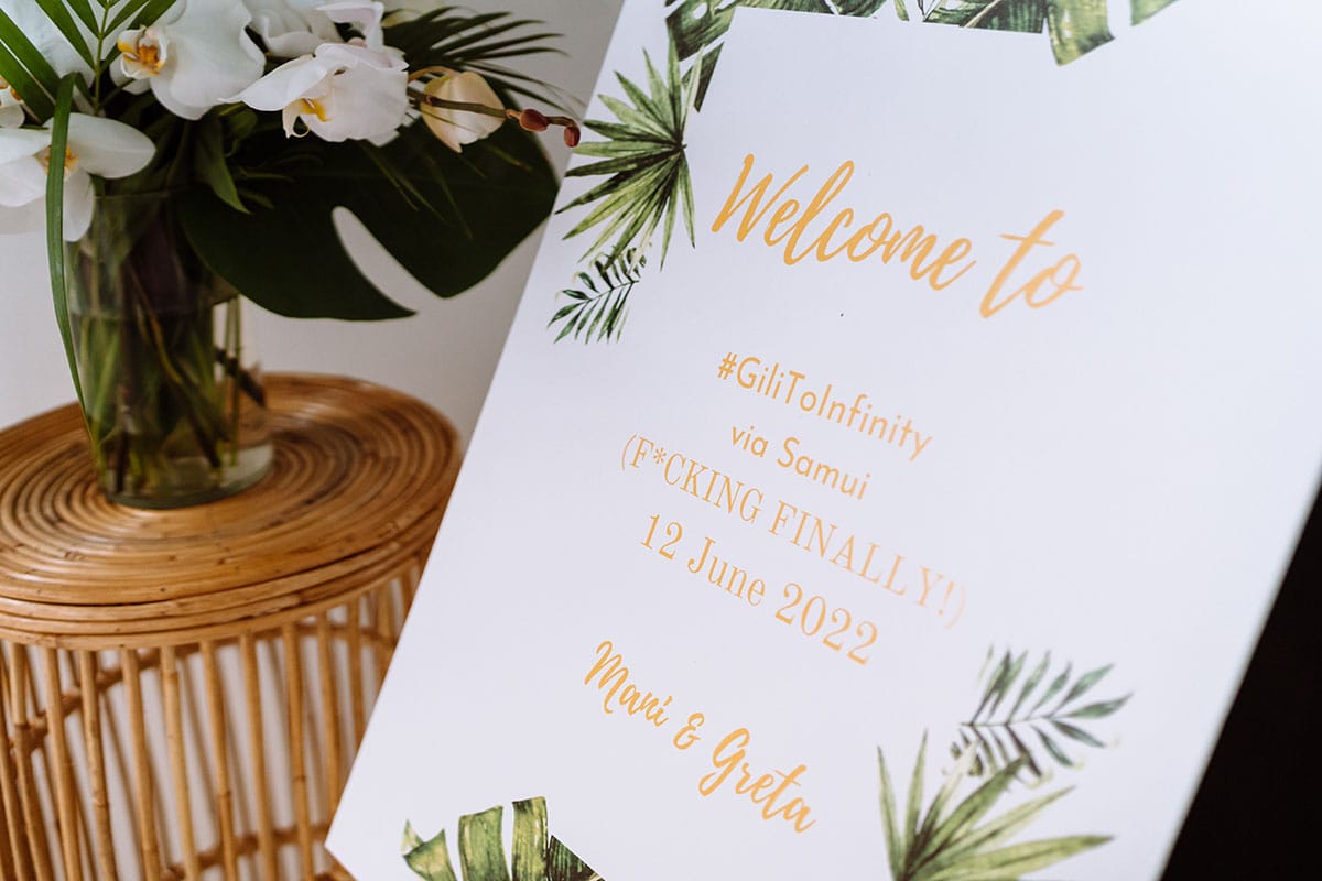Greta_and_Mani_Welocome_Sign Wedding welcome sign